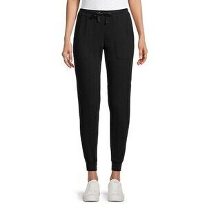 Core Life Women's 100% Cotton Pocket Front Joggers In Black Size S
